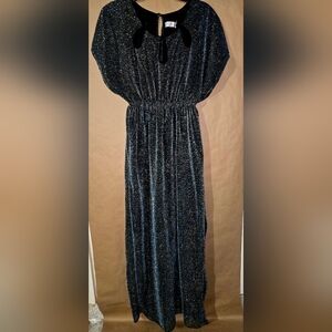 Xtamaliy Black and Gold Maxi Dress